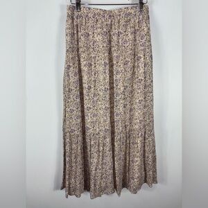Gentle Fawn Cream and Brown Floral Maxi Skirt